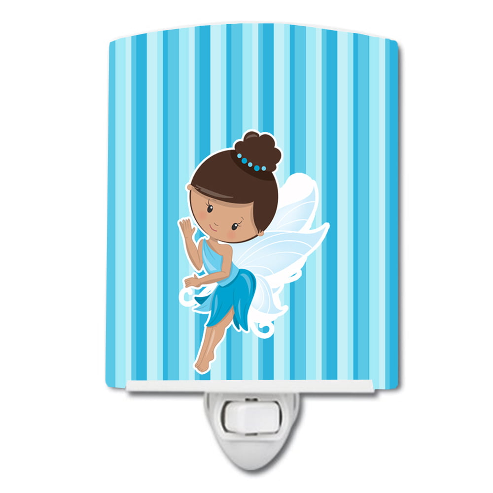 Fairy Blue Stripes Ceramic Night Light