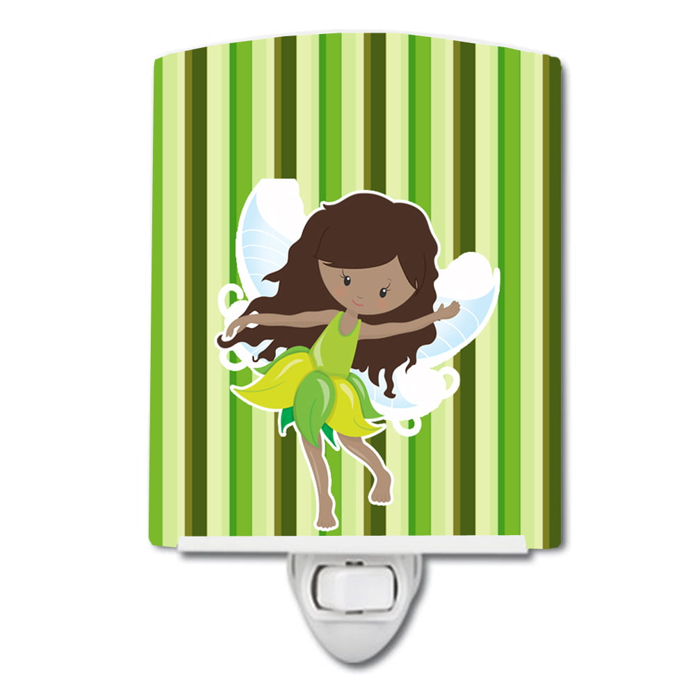 Fairy Green Stripes Ceramic Night Light