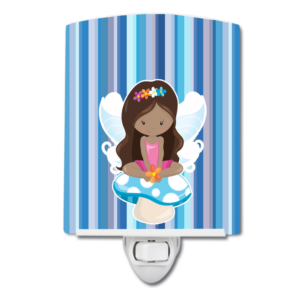 Fairy Blue Stripes Ceramic Night Light