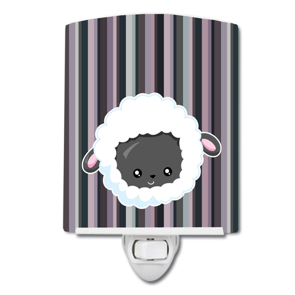 BB6931CNL Black Sheep Lamb Face Ceramic Night Light