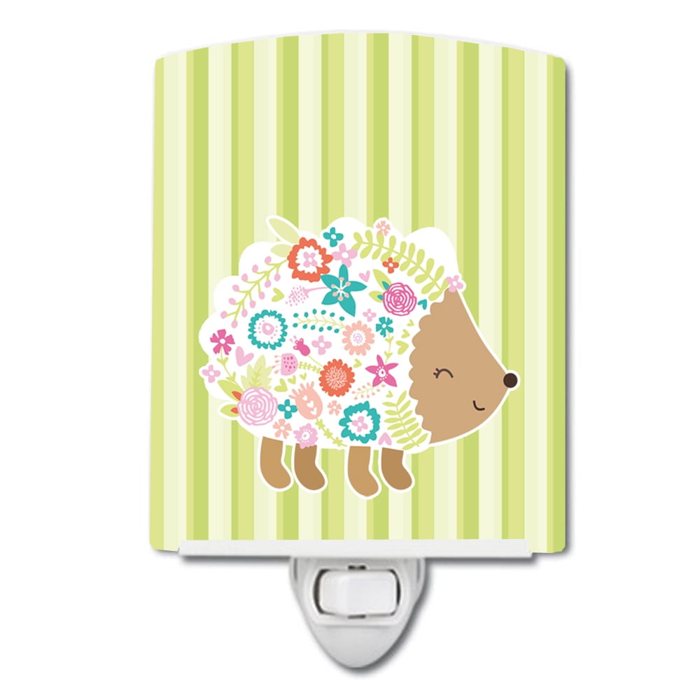BB6935CNL Flowered Hedgehog Ceramic Night Light