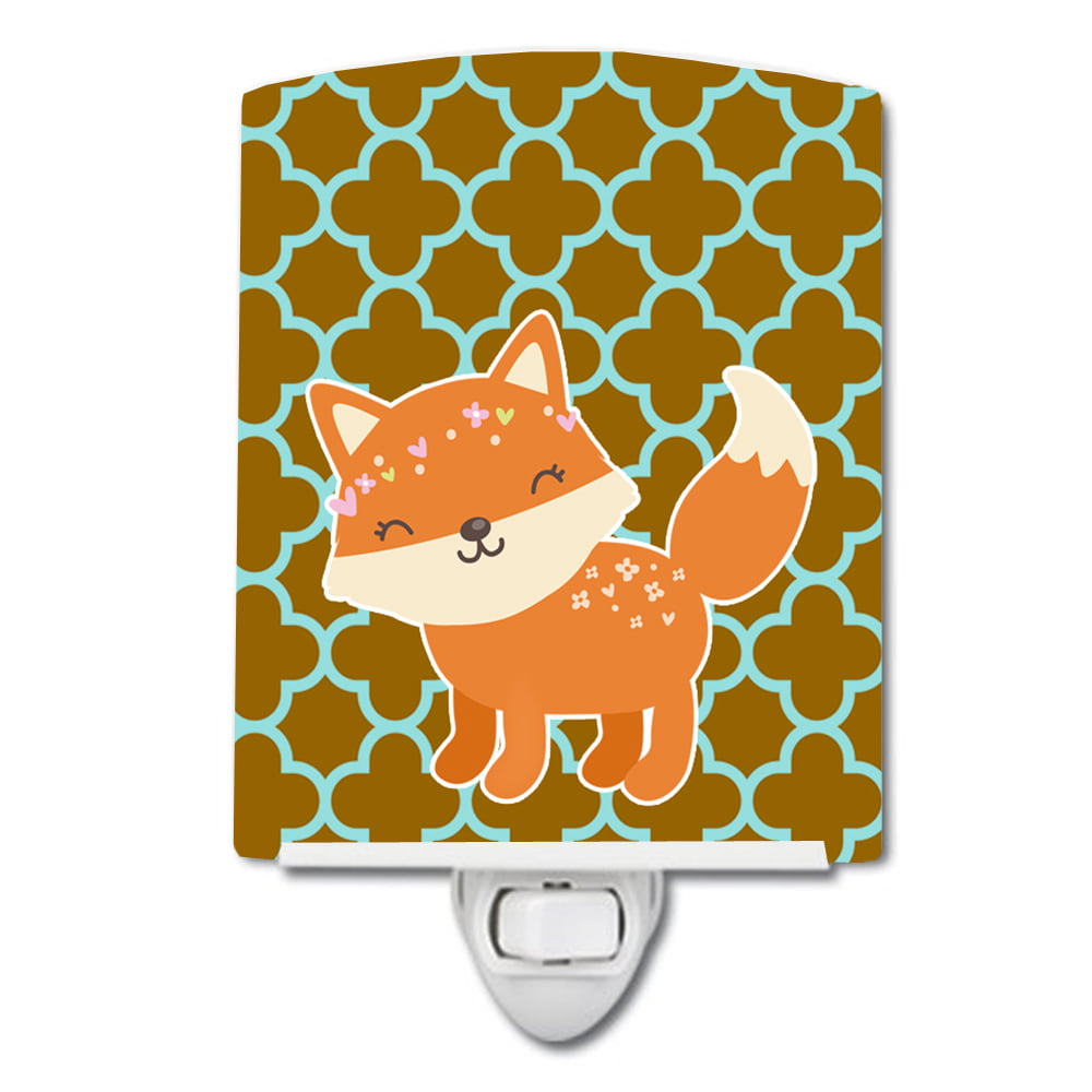 BB6939CNL Fox on Quatrafoil Ceramic Night Light