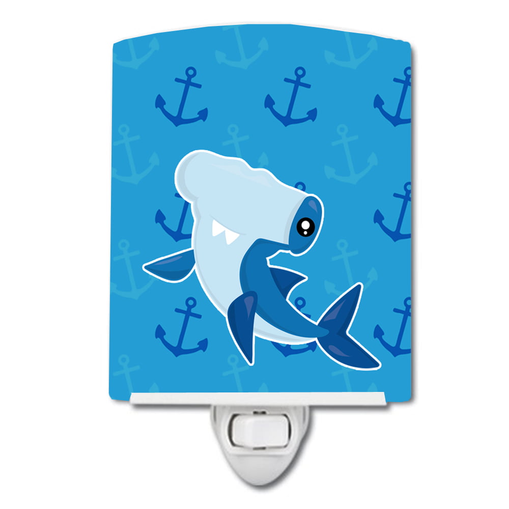Hammerhead Shark on Anchors Ceramic Night Light