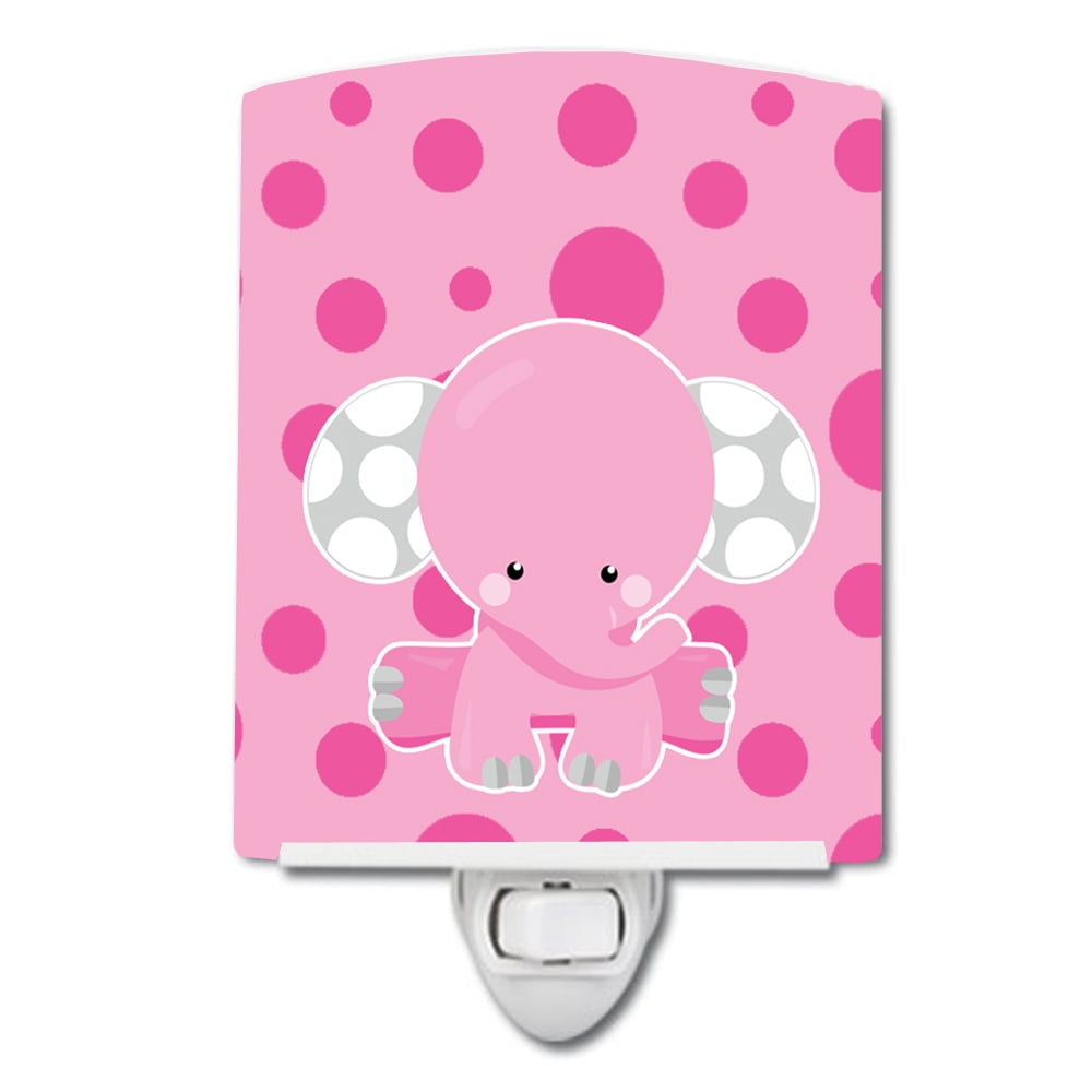 BB6949CNL Elephant with Pink Polkadots Ceramic Night Light