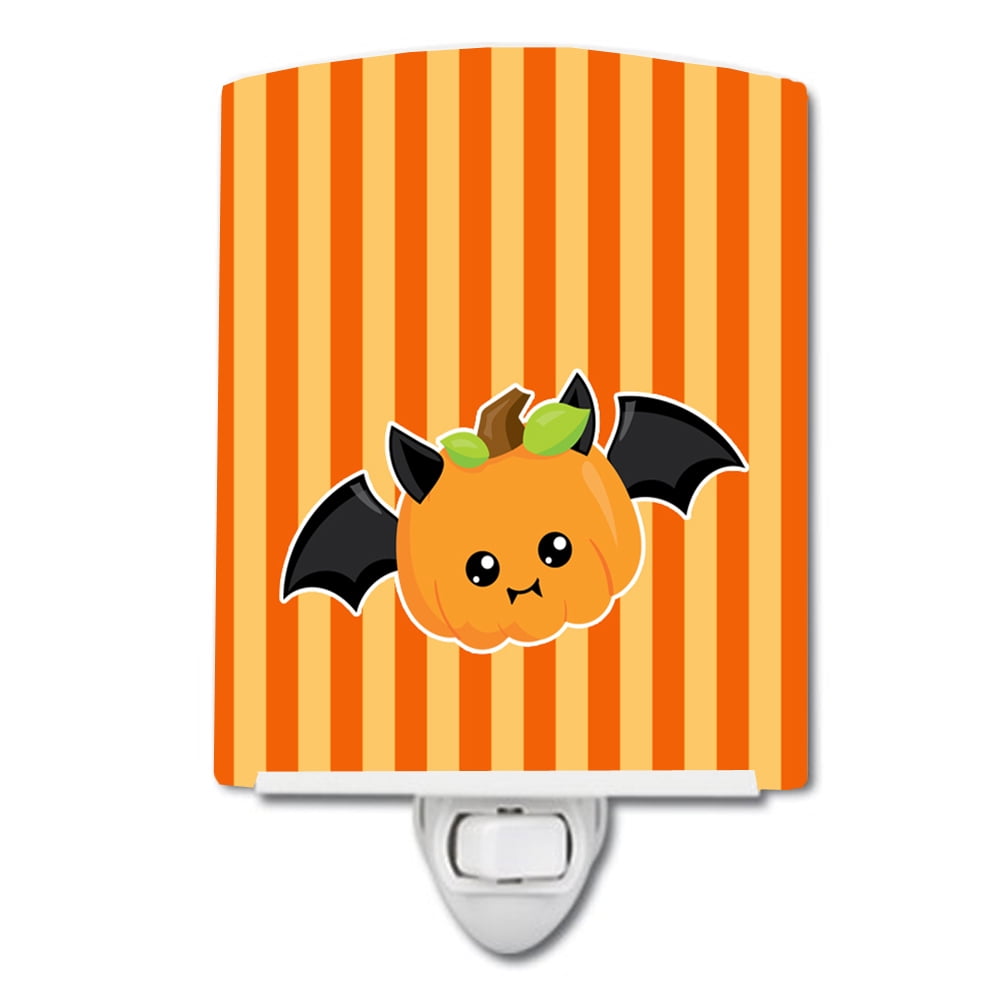 BB6959CNL Halloween Pumpkin Bat Ceramic Night Light