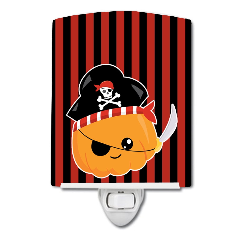 Halloween Pumpkin Pirate Ceramic Night Light