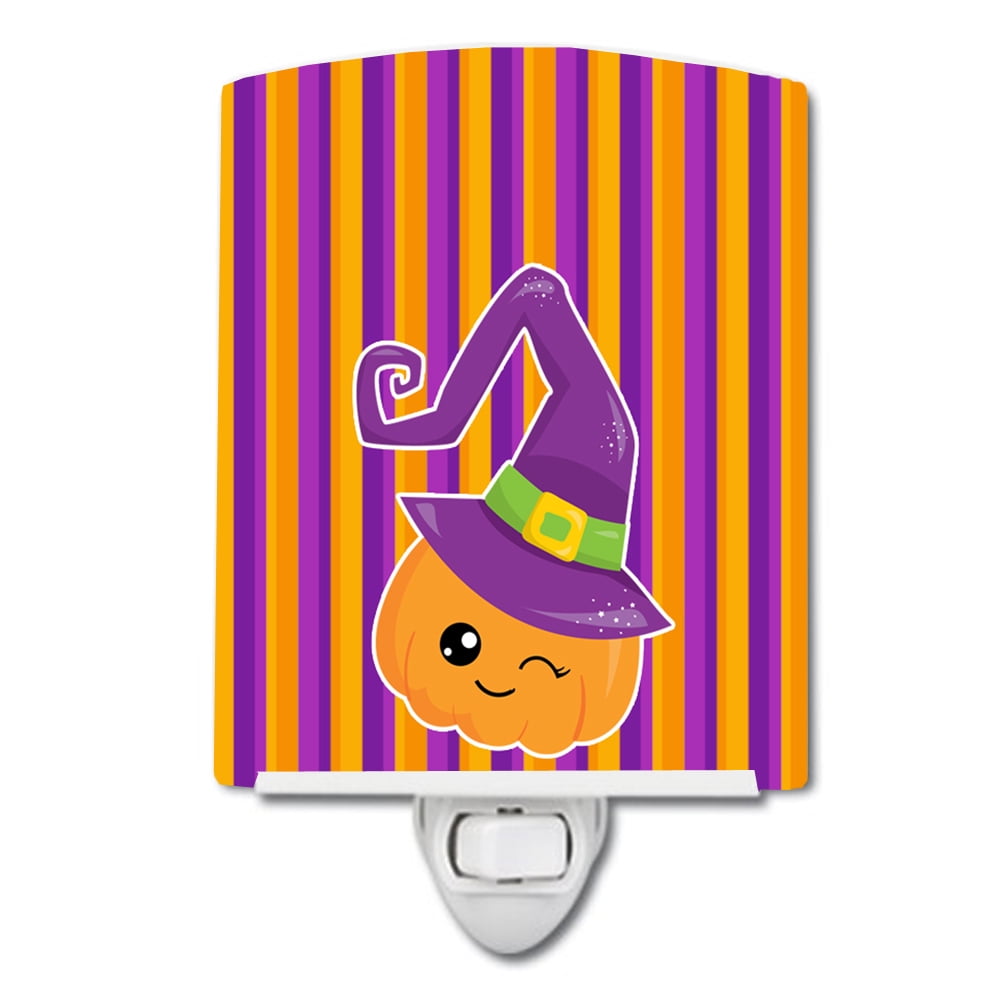BB6967CNL Halloween Pumpkin Witch Ceramic Night Light