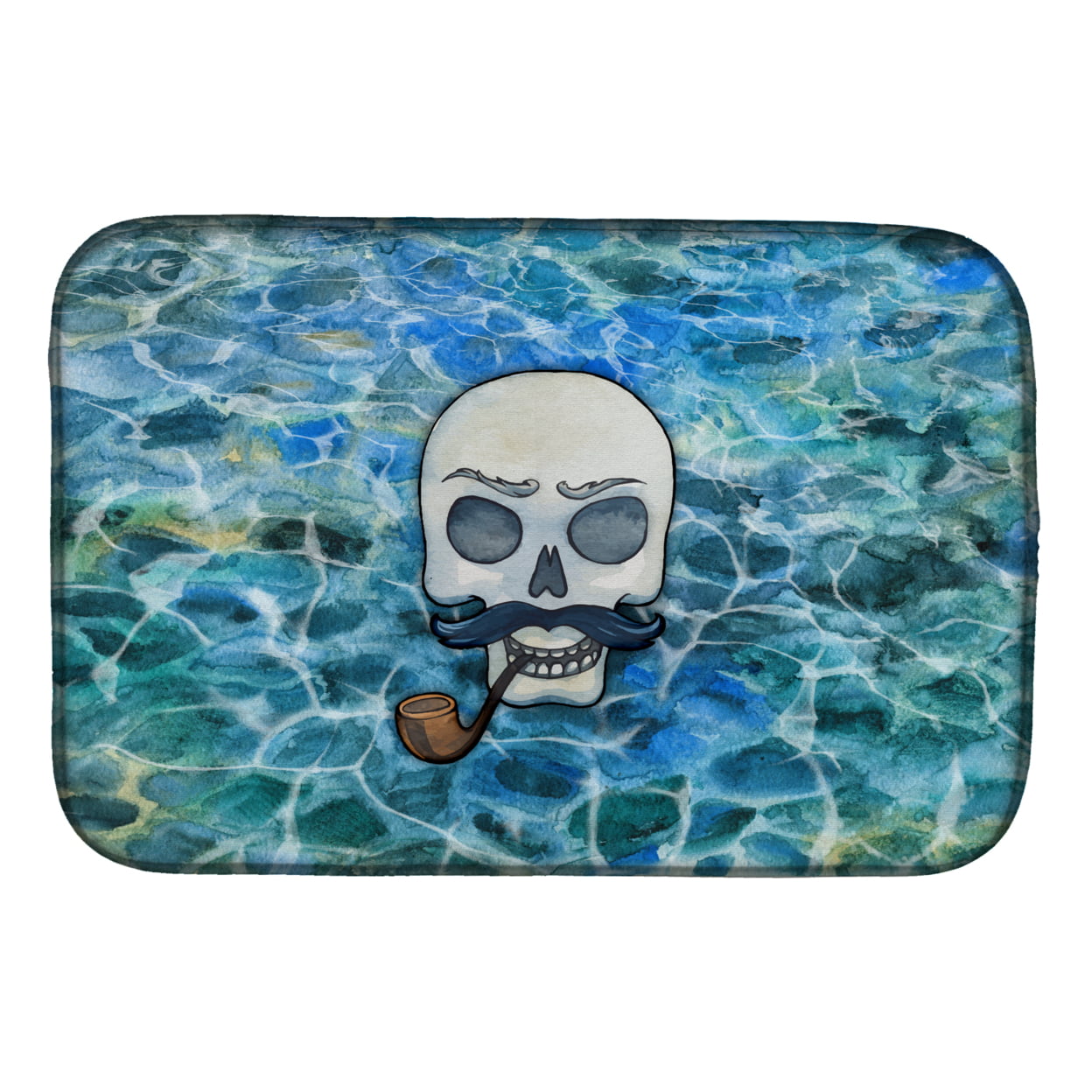 BB5345DDM Skeleton Skull Pirate Dish Drying Mat