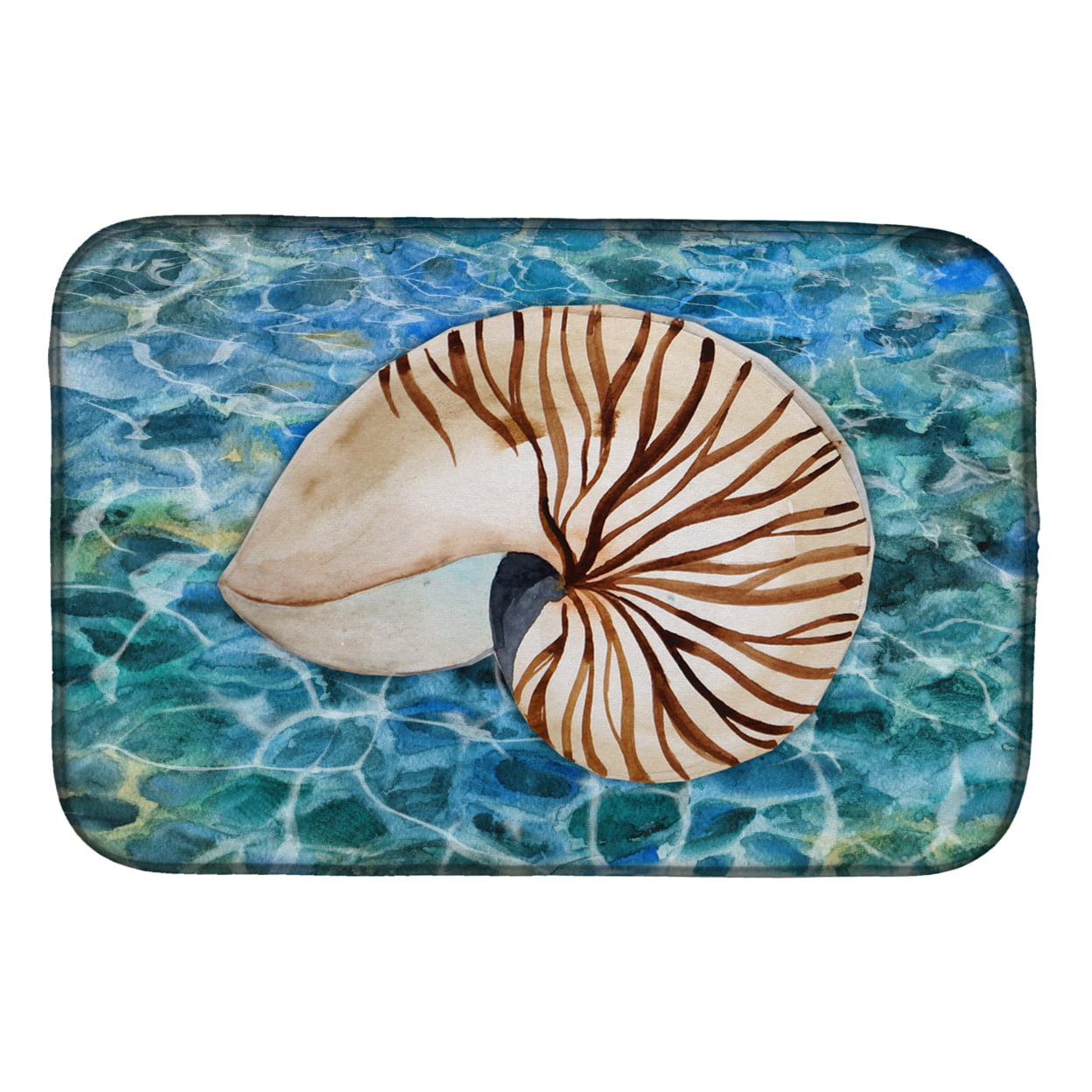 Carolines Treasures BB5368DDM Sea Shell & Water Dish Drying Mat