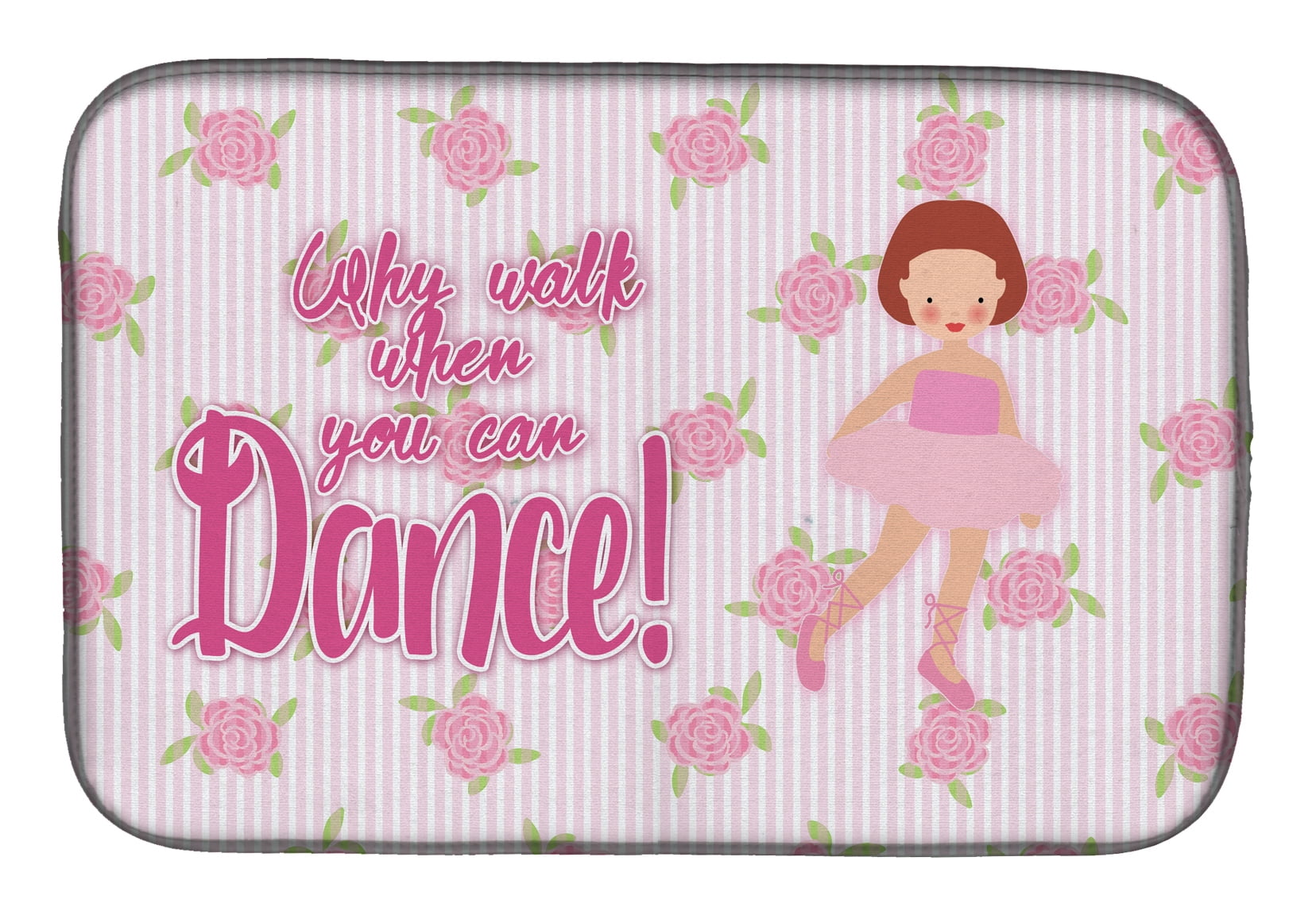 Ballet Red Short Hair Dish Drying Mat