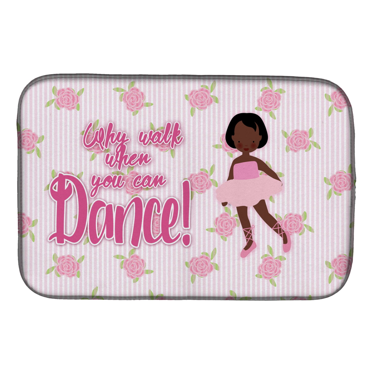 Ballet African American Short Hair Dish Drying Mat