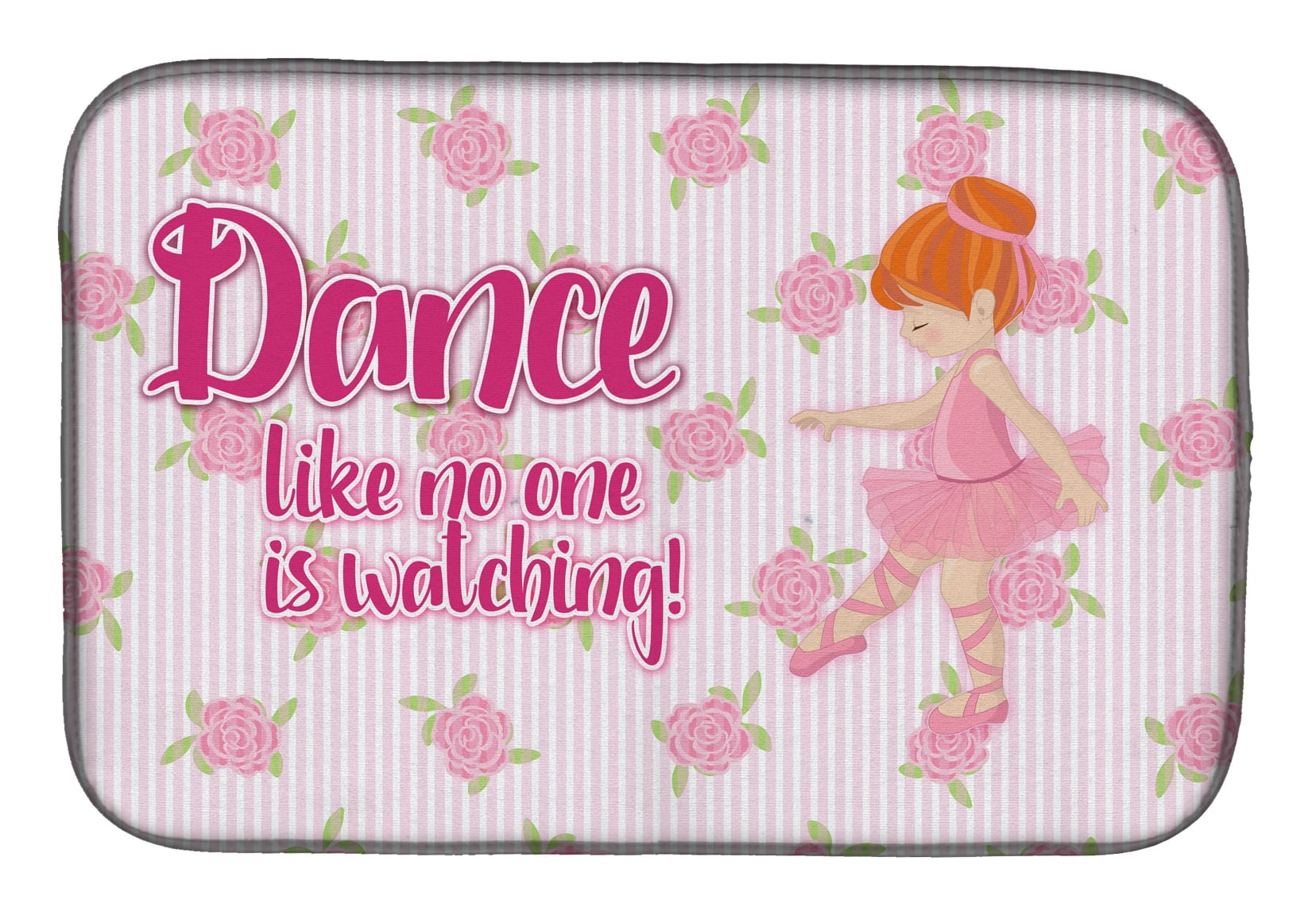 Ballet Dance Red Hair Dish Drying Mat