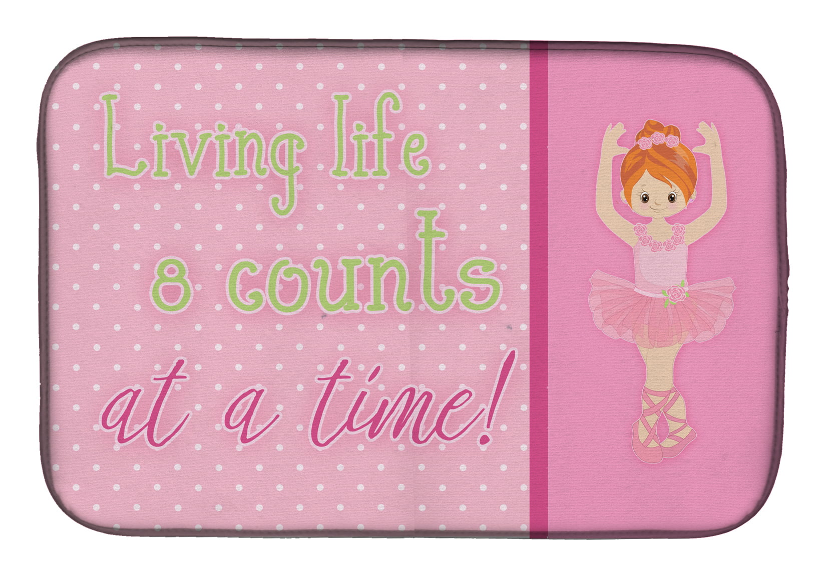 Ballet in 8 Counts Red Hair Dish Drying Mat