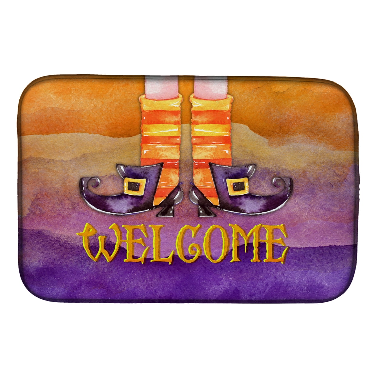Halloween Welcome Witches Feet Dish Drying Mat