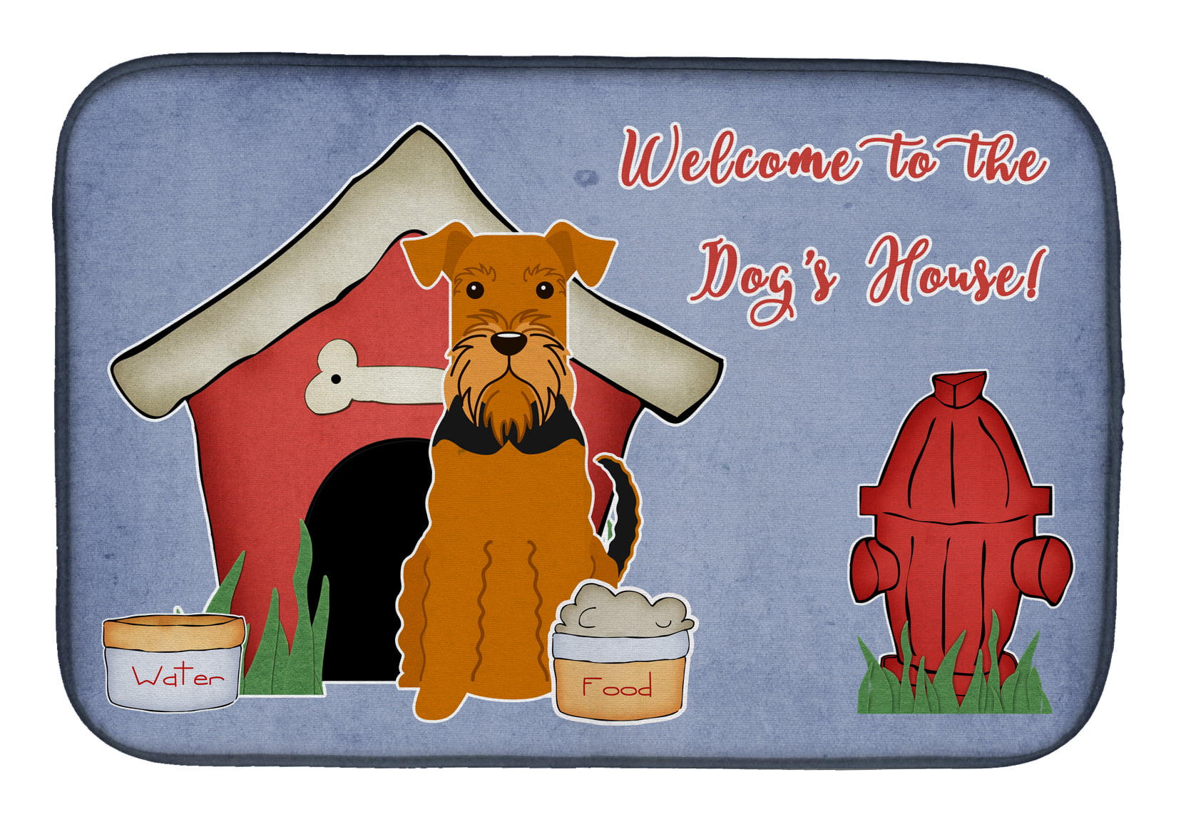 BB2795DDM Dog House Collection Airedale Dish Drying Mat