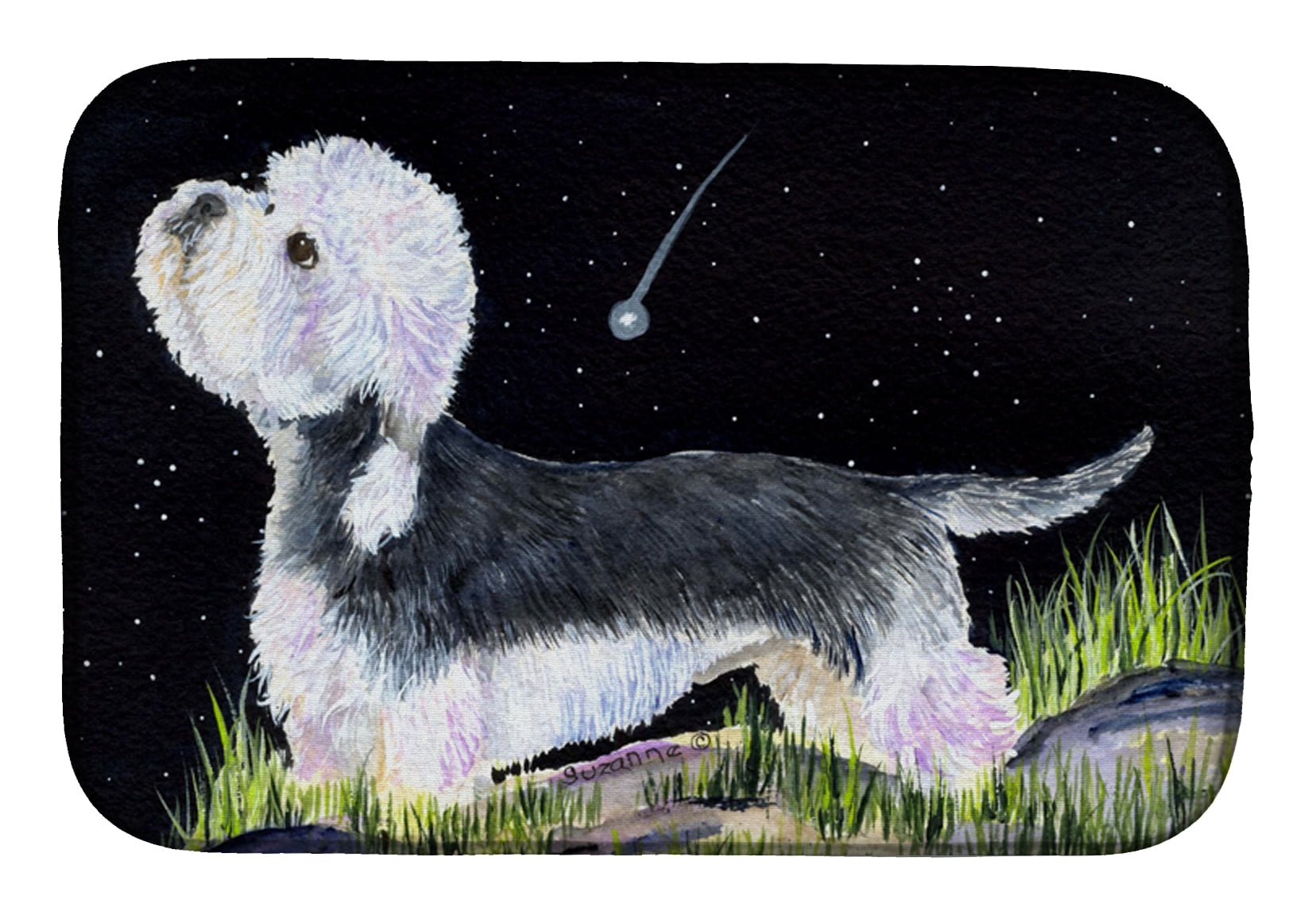 Picture of Carolines Treasures SS8486DDM Starry Night Dandie Dinmont Terrier Dish Drying Mat