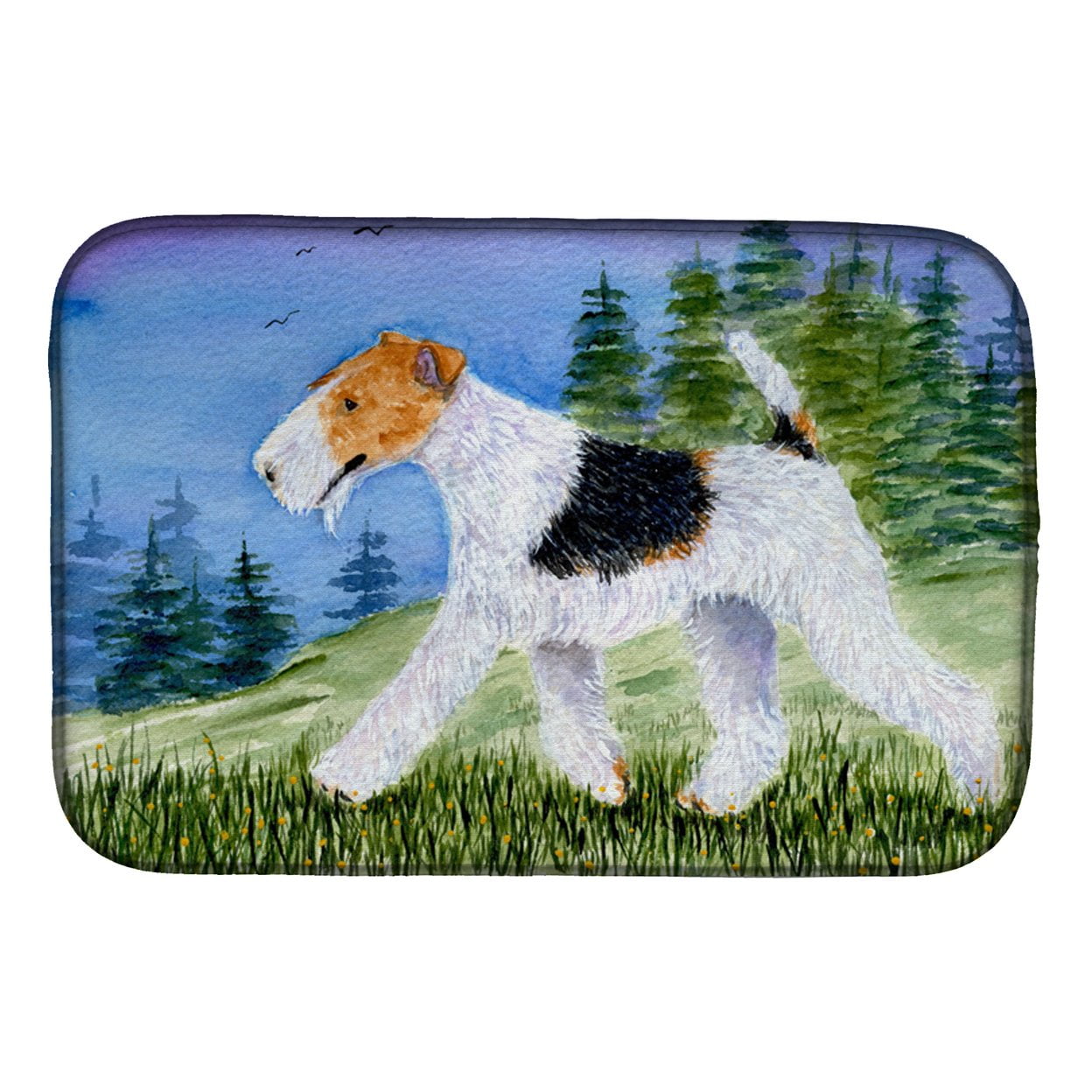Picture of Carolines Treasures SS8599DDM Fox Terrier Dish Drying Mat