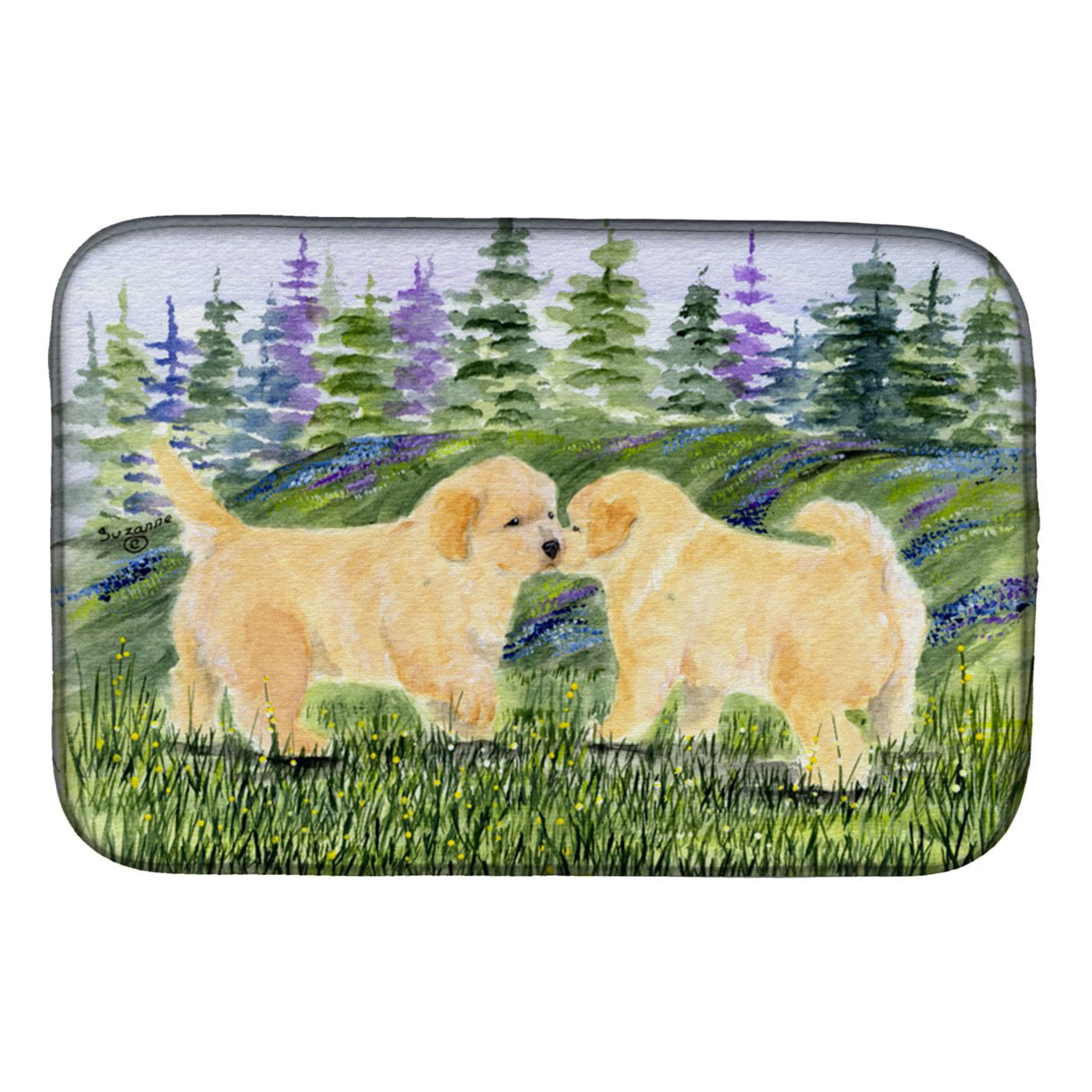 Picture of Carolines Treasures SS8102DDM Golden Retriever Dish Drying Mat