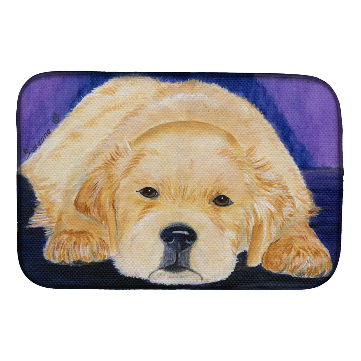 Picture of Carolines Treasures SS8212DDM Golden Retriever Dish Drying Mat