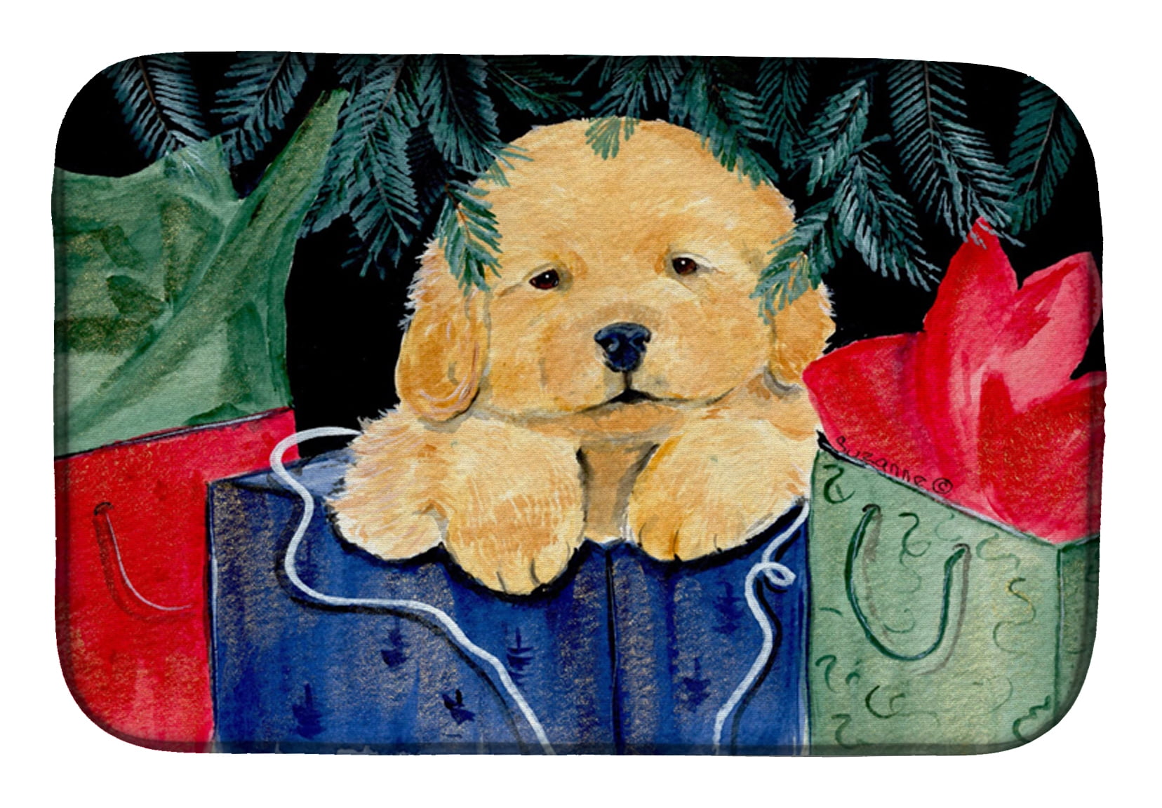 Picture of Carolines Treasures SS8580DDM Golden Retriever Dish Drying Mat