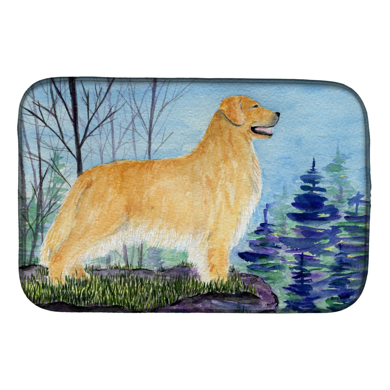 Picture of Carolines Treasures SS8607DDM Golden Retriever Dish Drying Mat