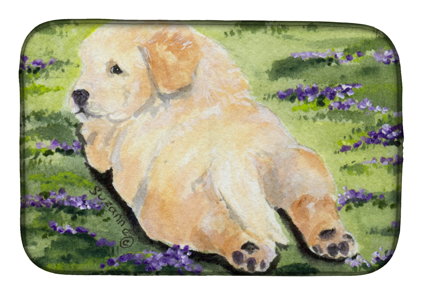 Picture of Carolines Treasures SS8833DDM Golden Retriever Dish Drying Mat