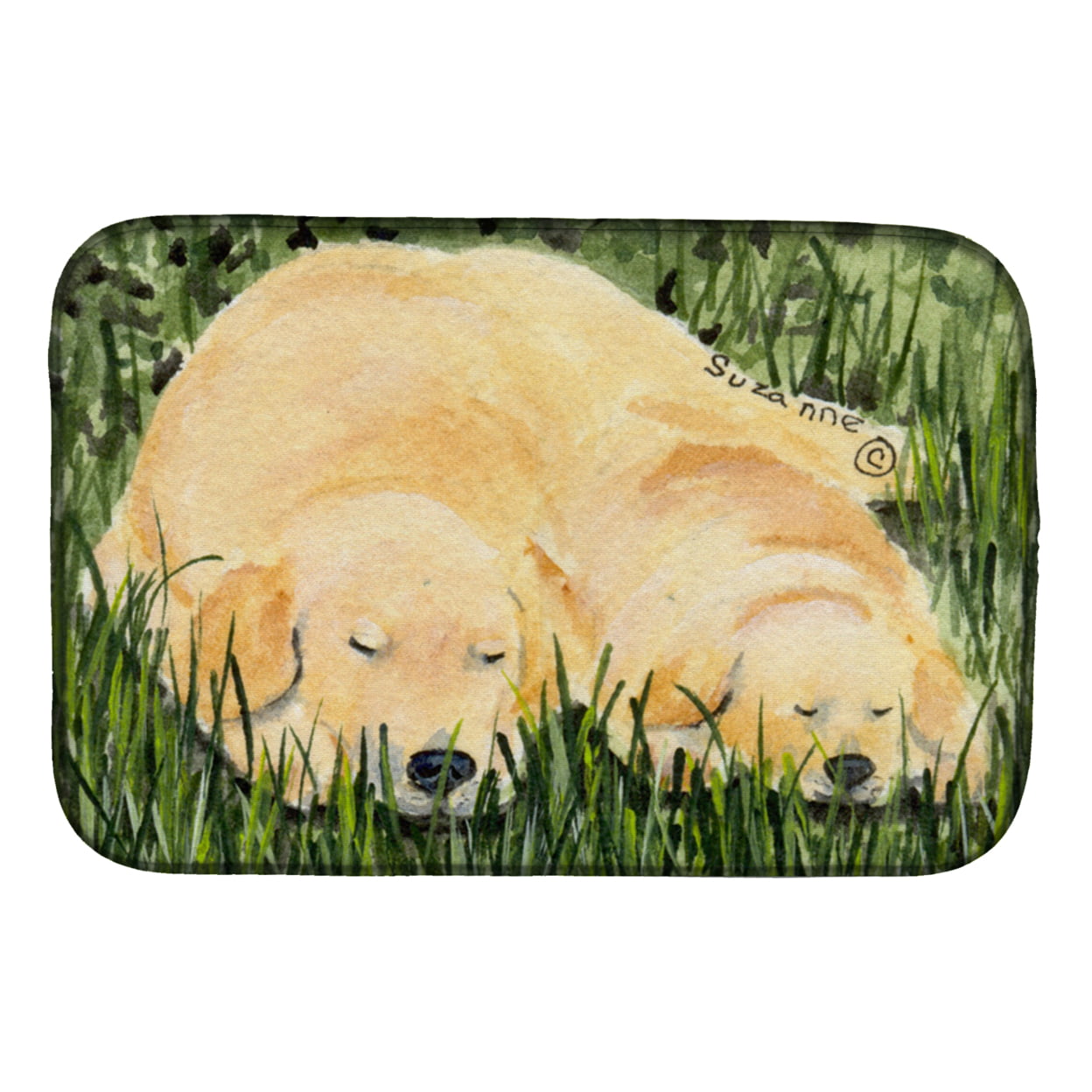 Picture of Carolines Treasures SS8838DDM Golden Retriever Dish Drying Mat