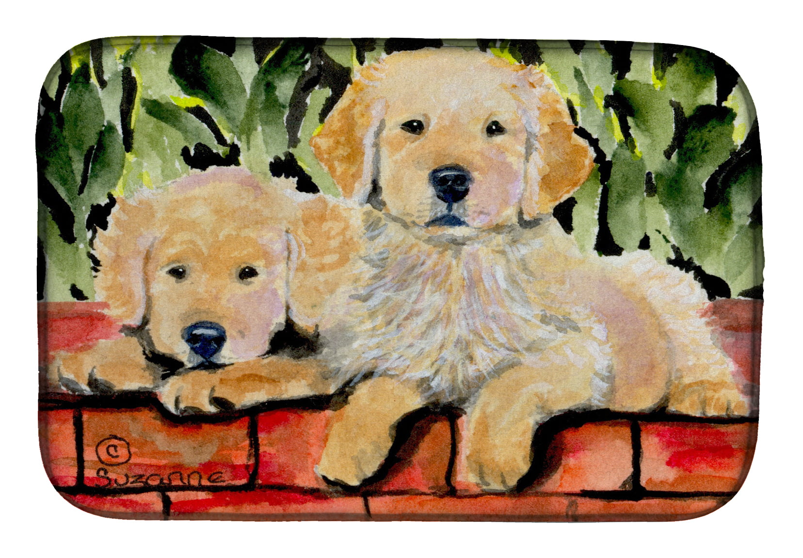 Picture of Carolines Treasures SS8908DDM Golden Retriever Dish Drying Mat