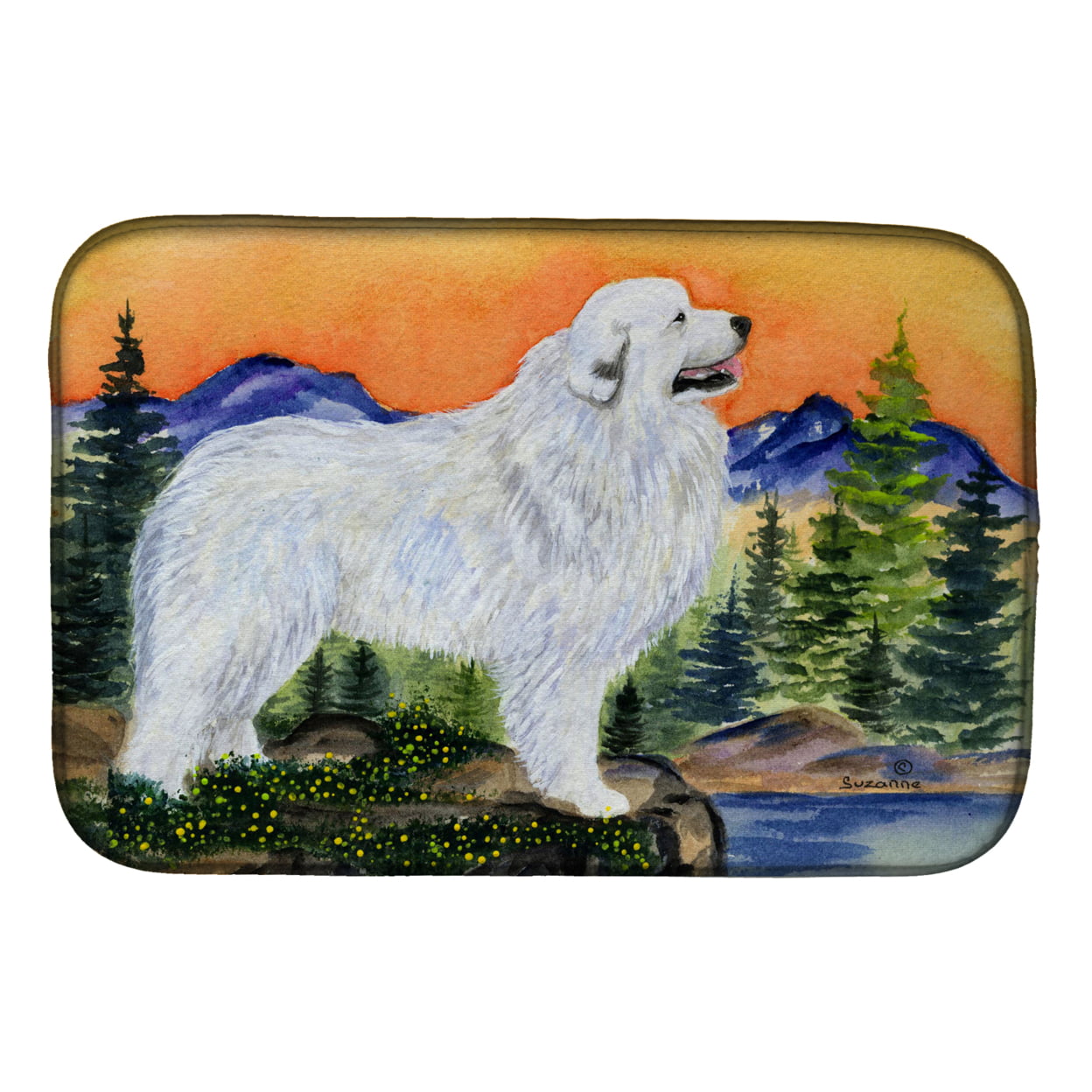 Picture of Carolines Treasures SS8183DDM Great Pyrenees Dish Drying Mat