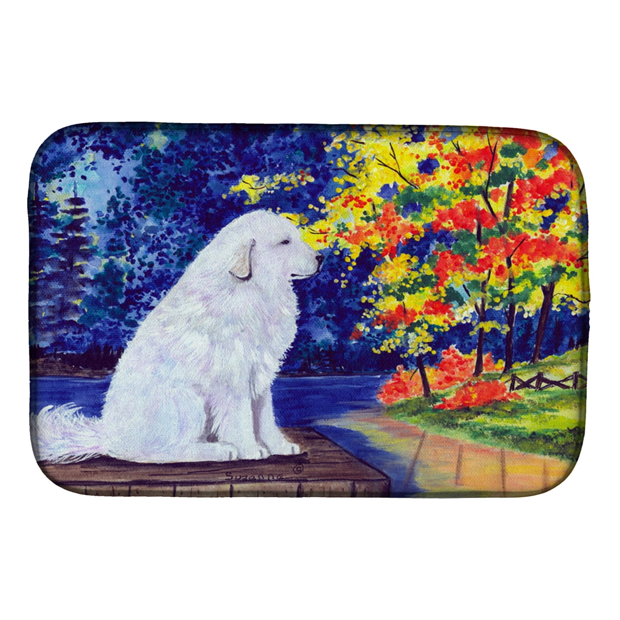 Picture of Carolines Treasures SS8240DDM Great Pyrenees Dish Drying Mat
