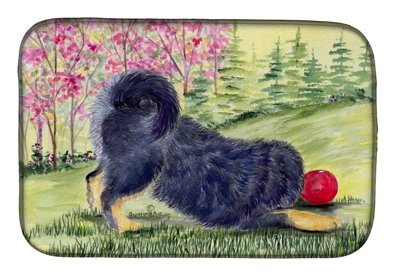 Picture of Carolines Treasures SS8612DDM Tibetan Mastiff Dish Drying Mat