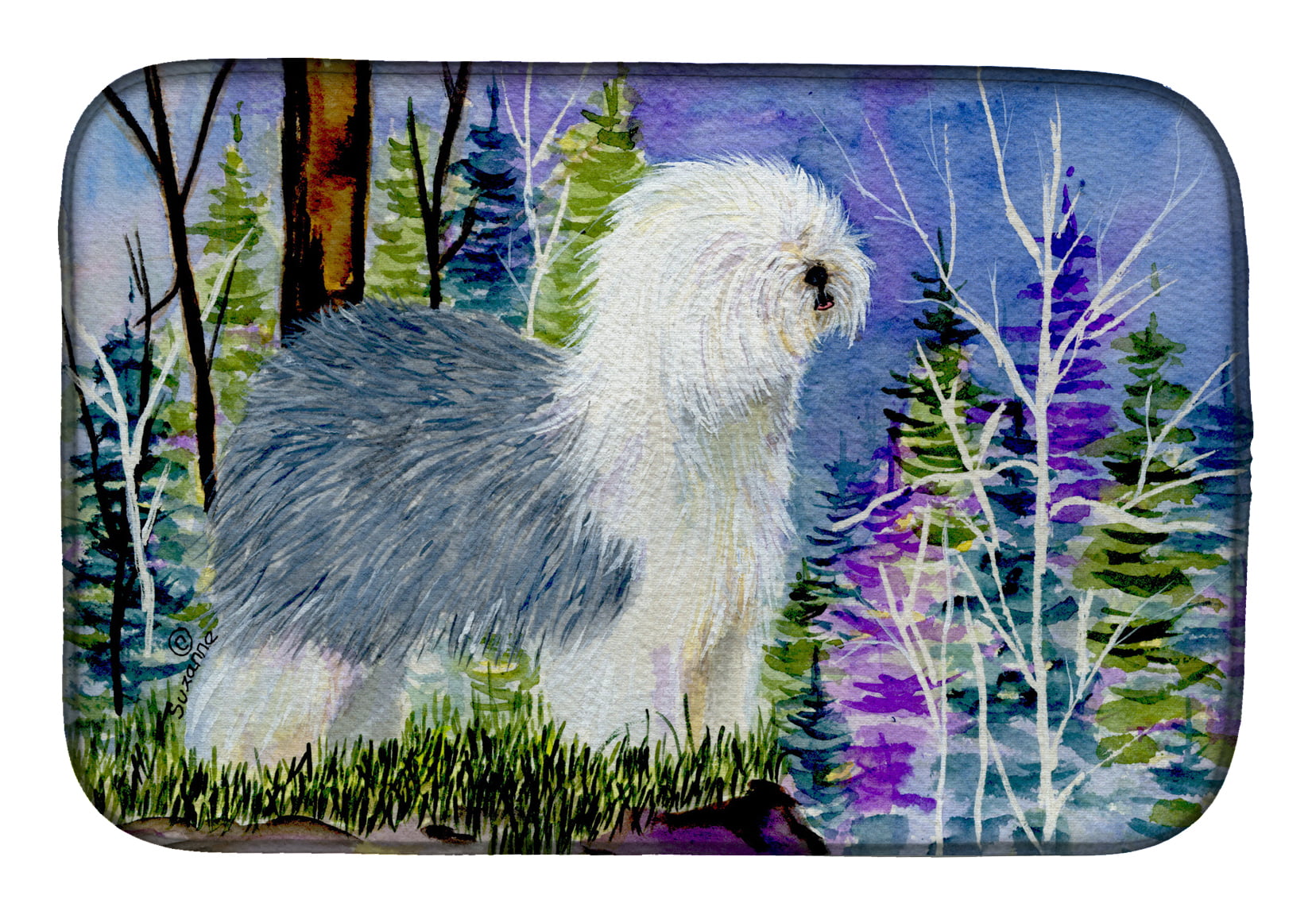 Picture of Carolines Treasures SS8641DDM Old English Sheepdog Dish Drying Mat