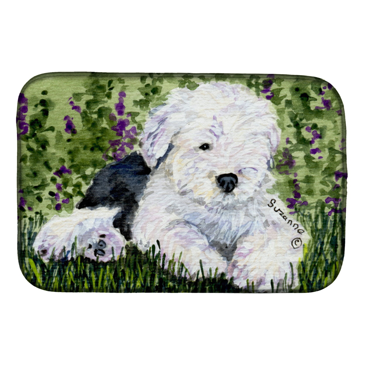 Picture of Carolines Treasures SS8840DDM Old English Sheepdog Dish Drying Mat