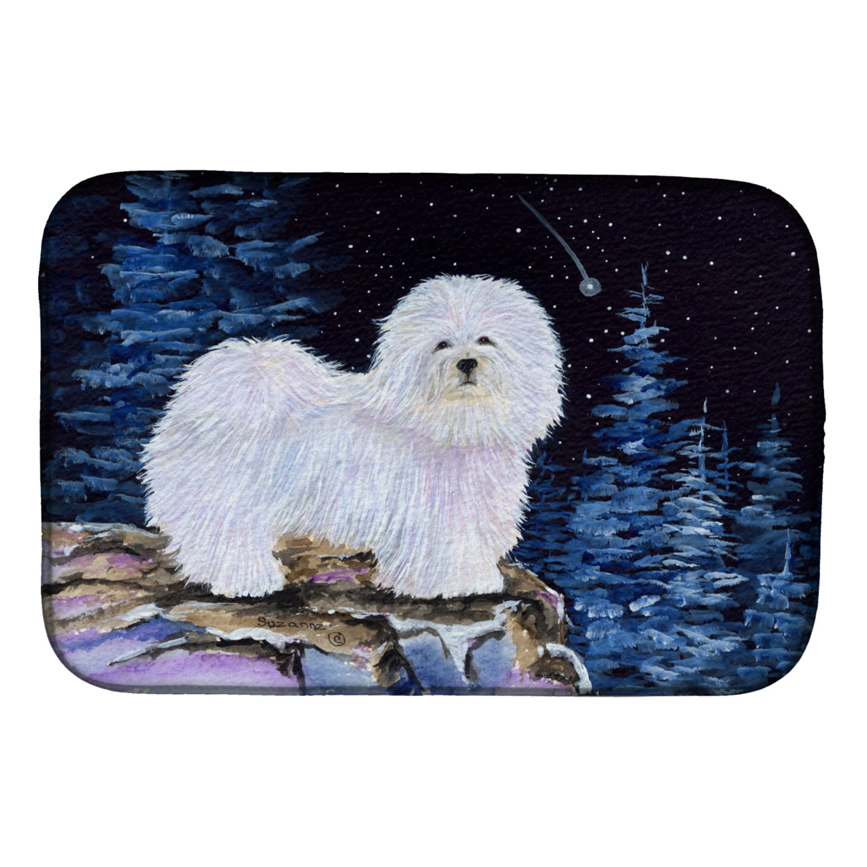 Picture of Carolines Treasures SS8437DDM Starry Night Coton De Tulear Dish Drying Mat