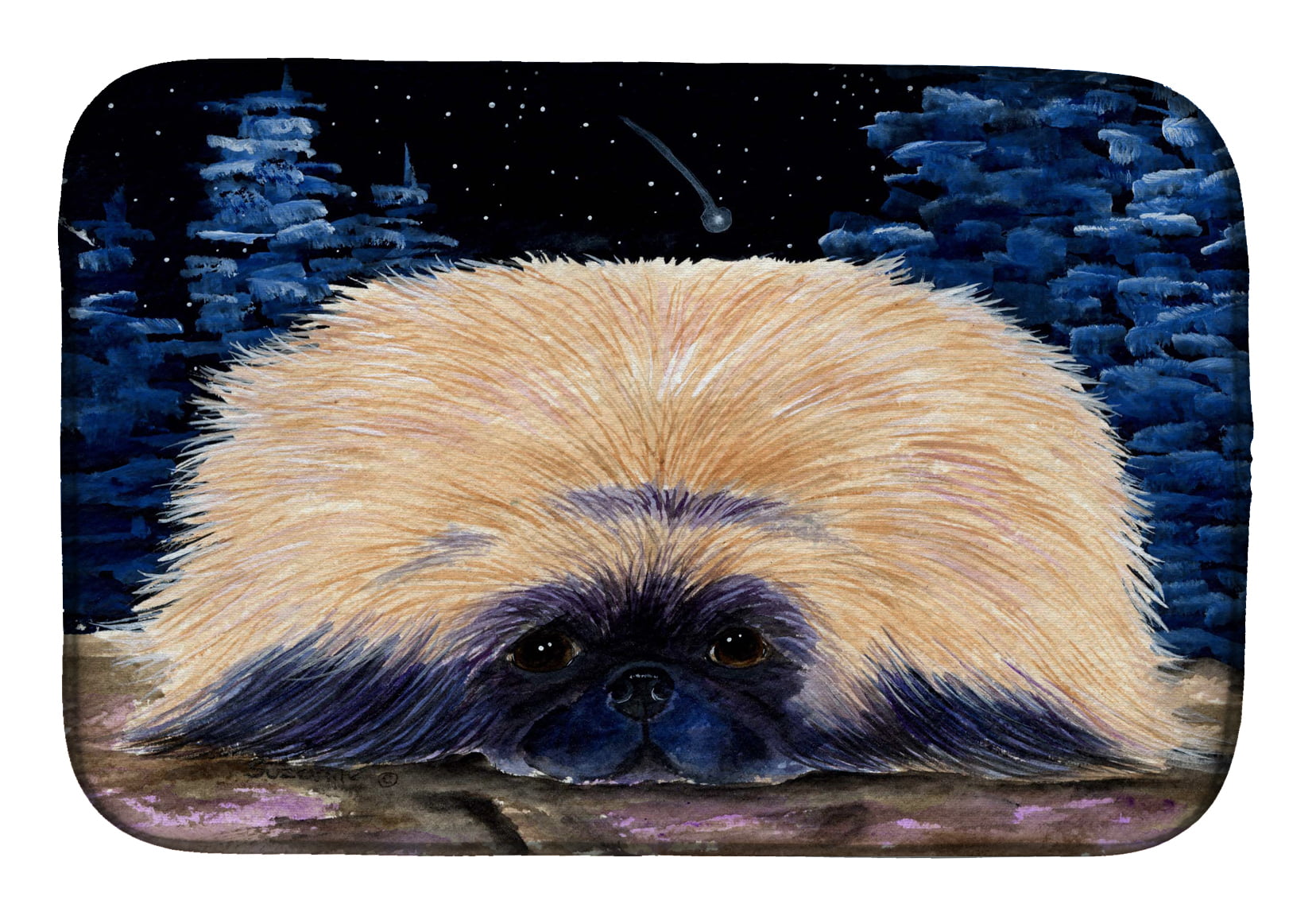 Picture of Carolines Treasures SS8439DDM Starry Night Pekingese Dish Drying Mat