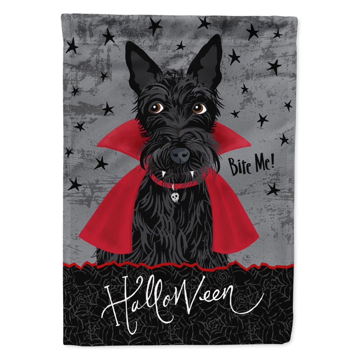 Halloween Vampire Scottie Garden Size Flag