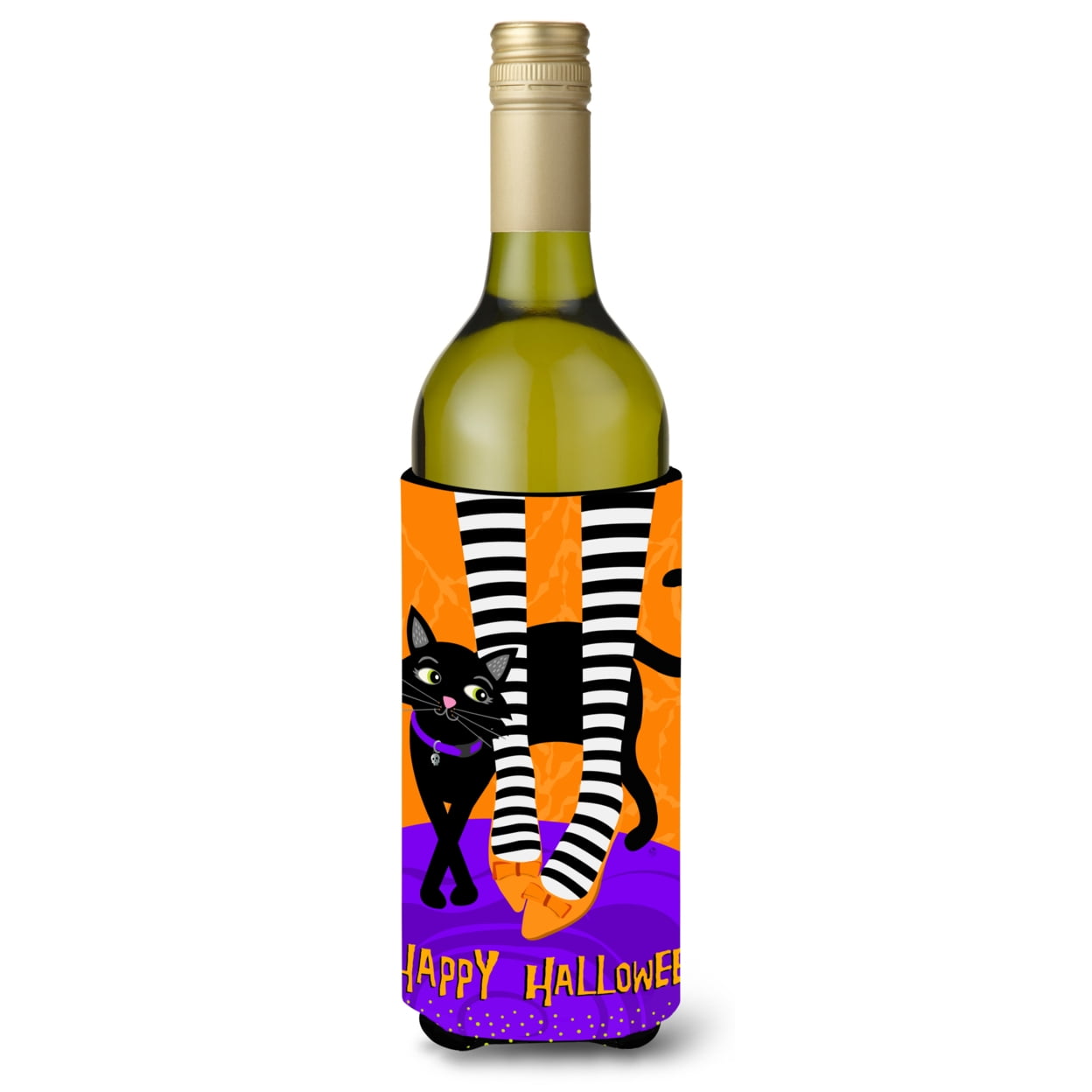 Picture of Carolines Treasures VHA3038LITERK Halloween Witches Feet Wine Bottle Beverage Insulator Hugger