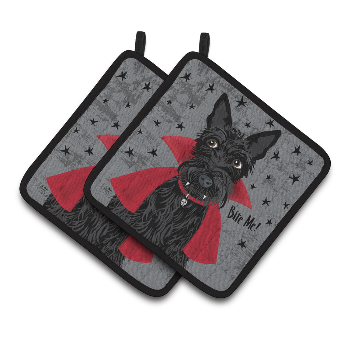 Picture of Carolines Treasures VHA3037PTHD Halloween Vampire Scottie Pair of Pot Holders