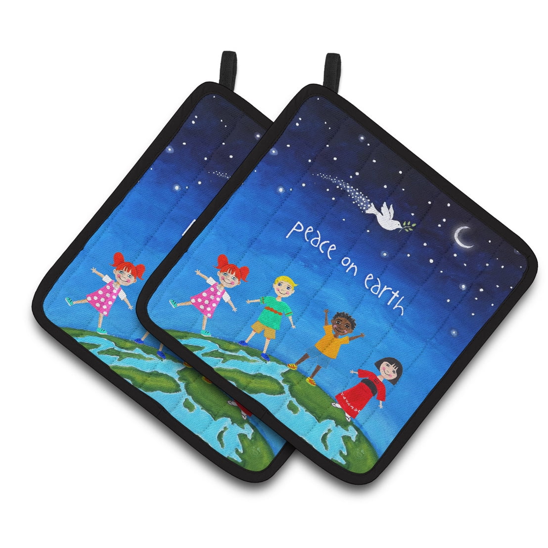 Picture of Carolines Treasures VHA3039PTHD Peace on Earth Pair of Pot Holders