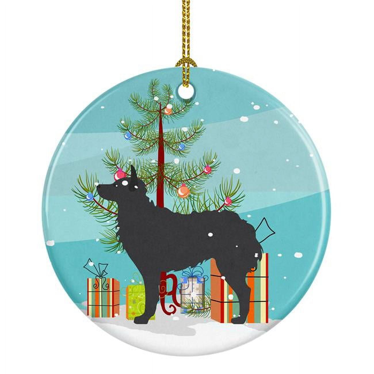 Croatian Sheepdog Merry Christmas Tree Ceramic Ornament