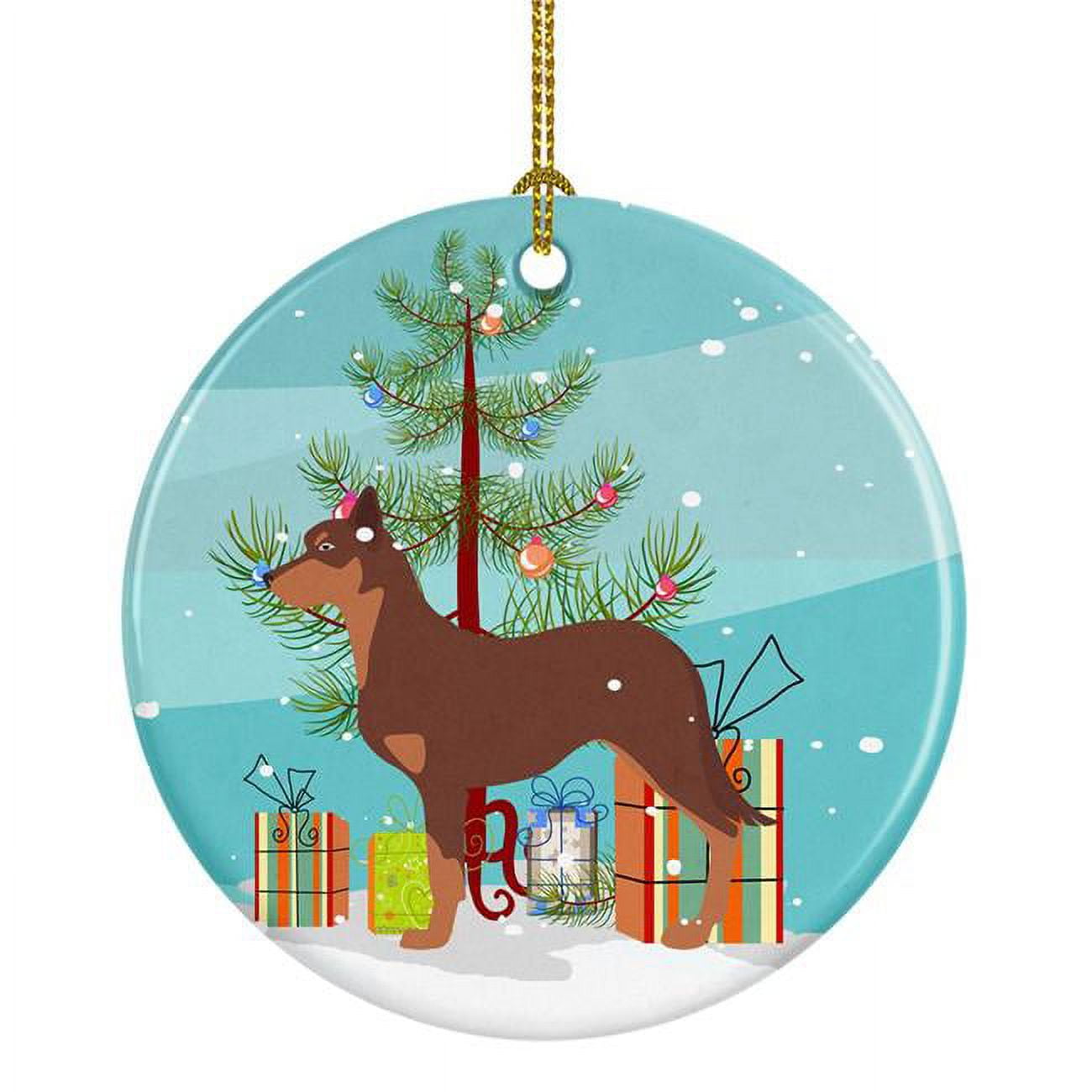 Australian Kelpie Dog Merry Christmas Tree Ceramic Ornament