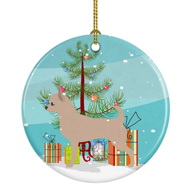 Chihuahua Merry Christmas Tree Ceramic Ornament