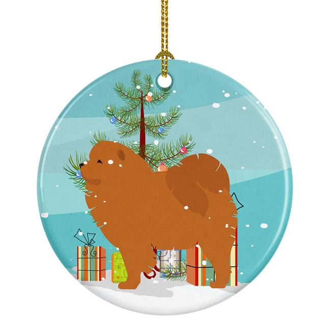 BB2969CO1 Chow Chow Merry Christmas Tree Ceramic Ornament