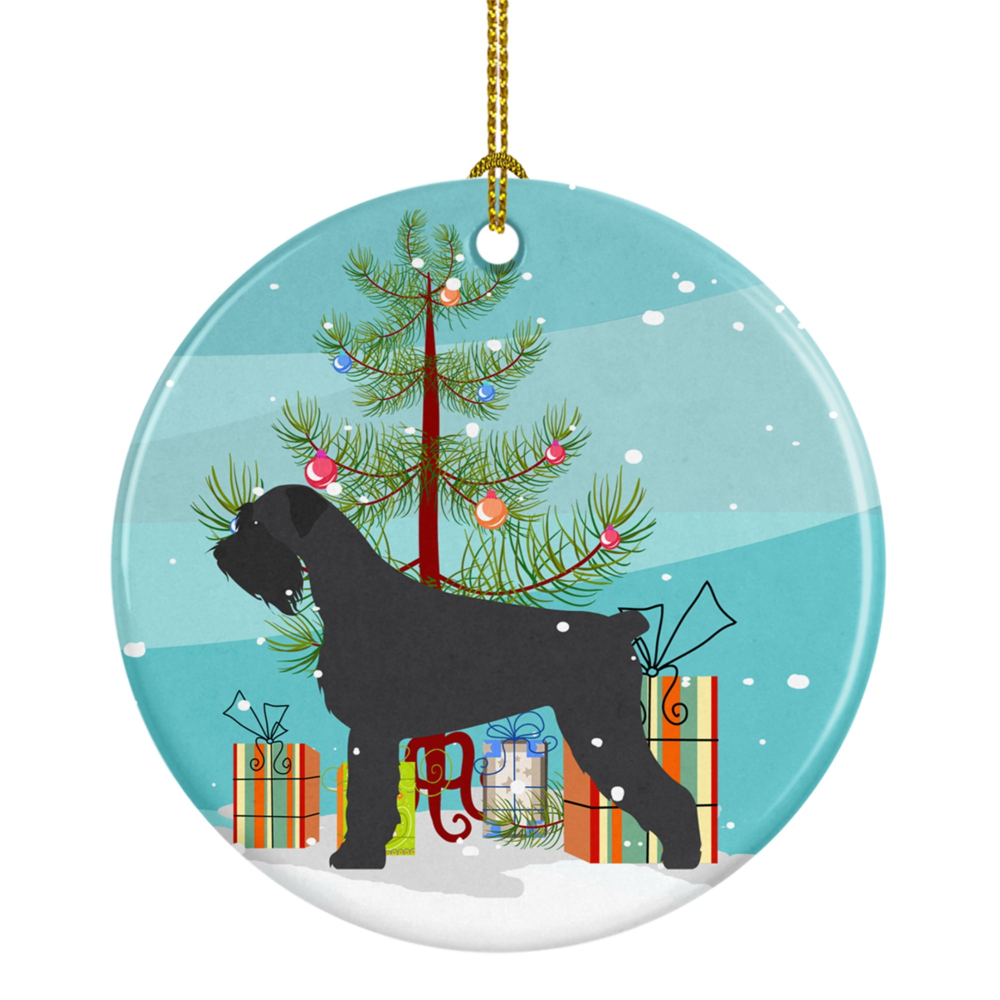 Giant Schnauzer Merry Christmas Tree Ceramic Ornament