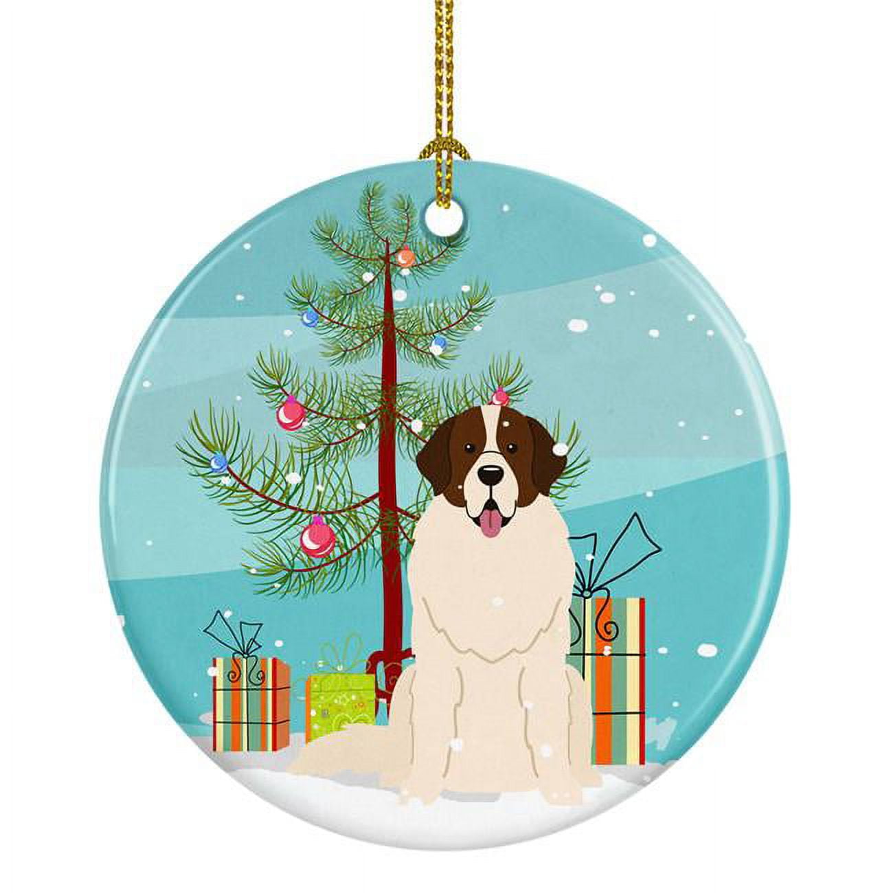 Merry Christmas Tree Moscow Watchdog Ceramic Ornament