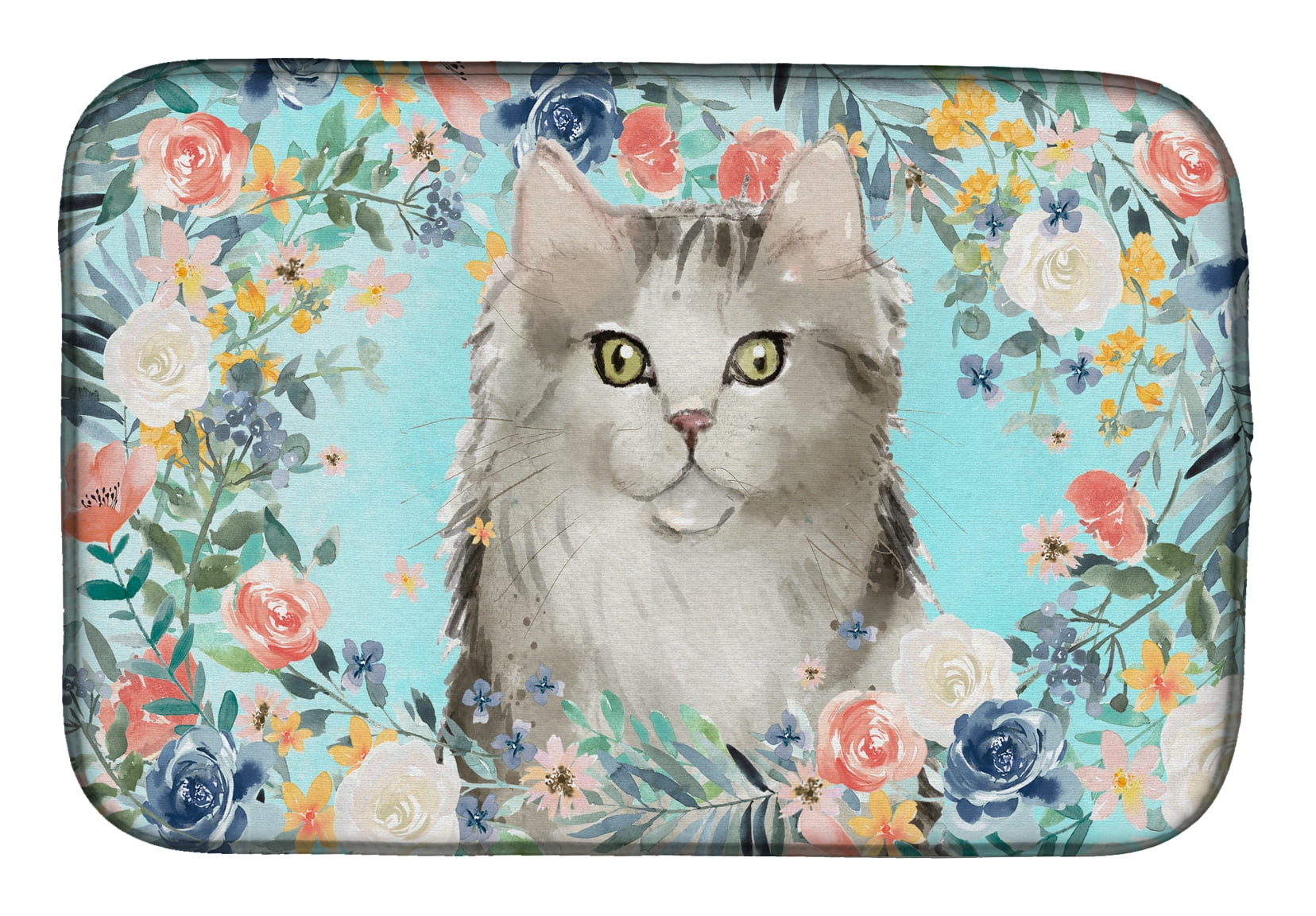 Picture of Carolines Treasures CK3395DDM Ragamuffin Spring Flowers Dish Drying Mat