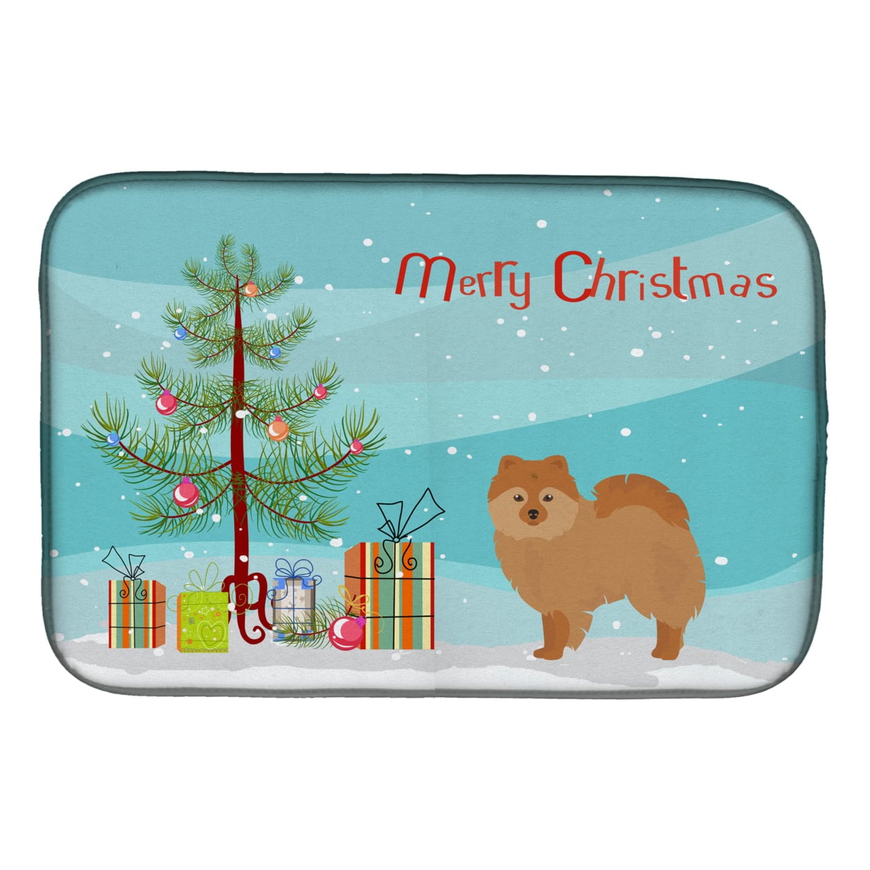 CK3456DDM German Spitz Christmas Tree Dish Drying Mat
