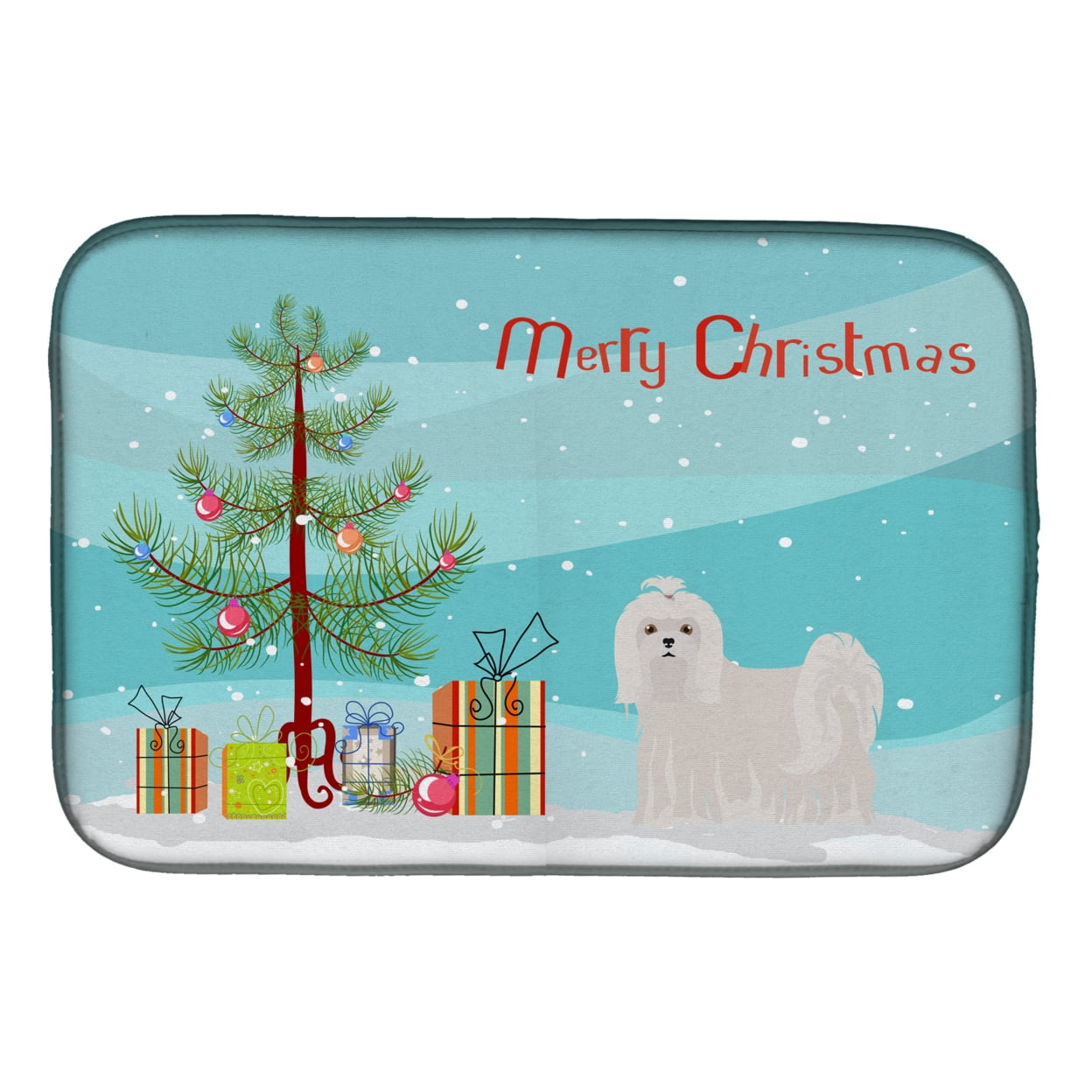 CK3471DDM Maltese Christmas Tree Dish Drying Mat