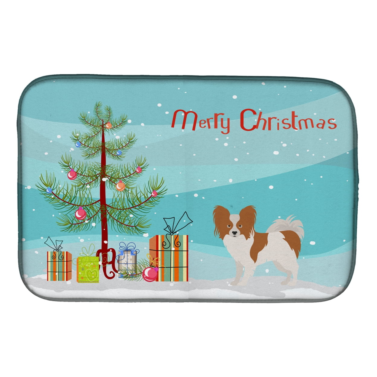 CK3476DDM Papillon Christmas Tree Dish Drying Mat