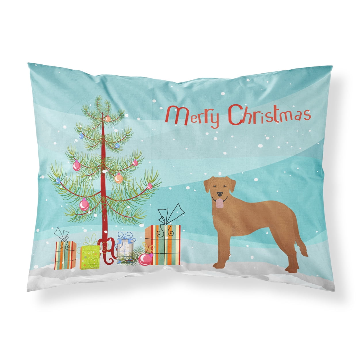 Goldador Christmas Tree Fabric Standard Pillowcase